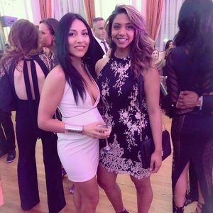 Sexy black and gold cocktail dress